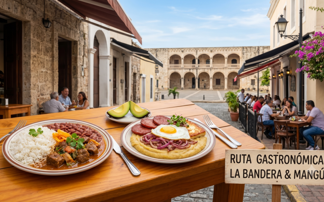 Ruta gastronómica en Santo Domingo: Dónde comer la mejor Bandera Dominicana y El Mangú con los Tres Golpes en la Zona Colonial.